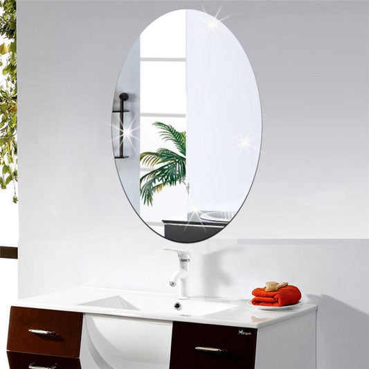 Oval Self-Adhesive Acrylic Mirror – Flexible, Shatterproof Wall Sticker for Home Décor