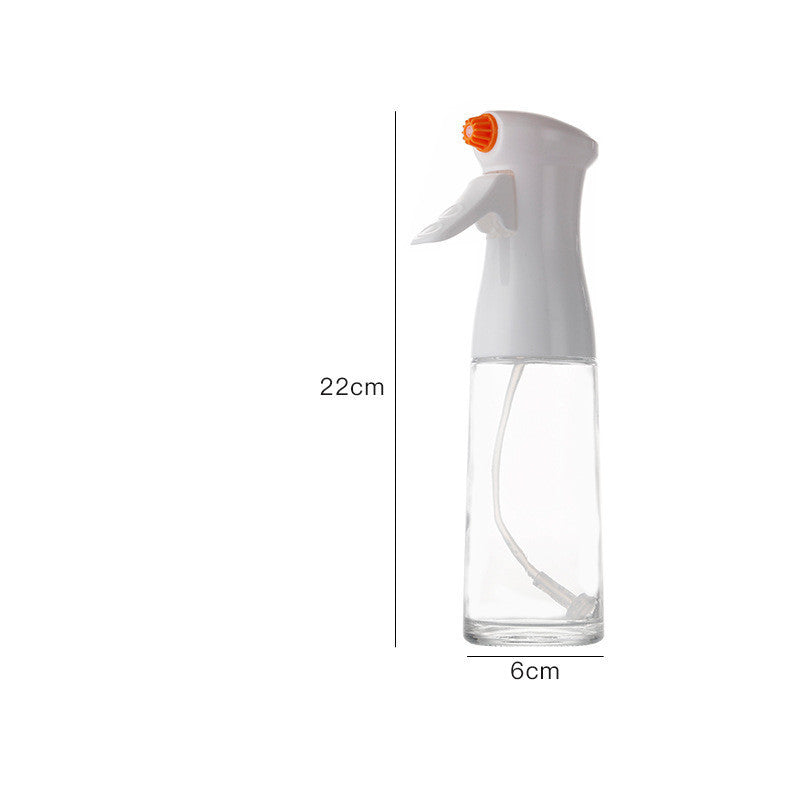 Glass Oil Spray Bottle โ 220ml High-Pressure Kitchen Dispenser for Cooking & BBQ (White / Black)