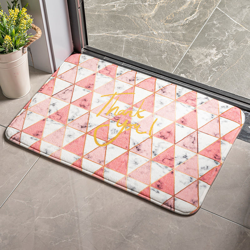 Cartoon Plants & Flowers Flannel Door Mat – Soft, Non-Slip & Absorbent Mat for Bedroom & Bathroom