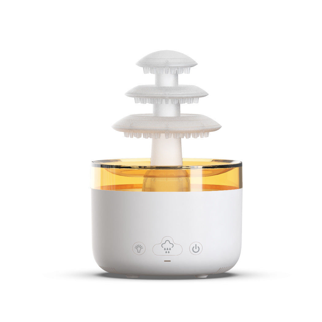 New Cloud Rain Air Humidifier & Essential Oil Diffuser – 500mL USB Quiet Mist Maker with 7-Color Lights & Auto Shut-Off