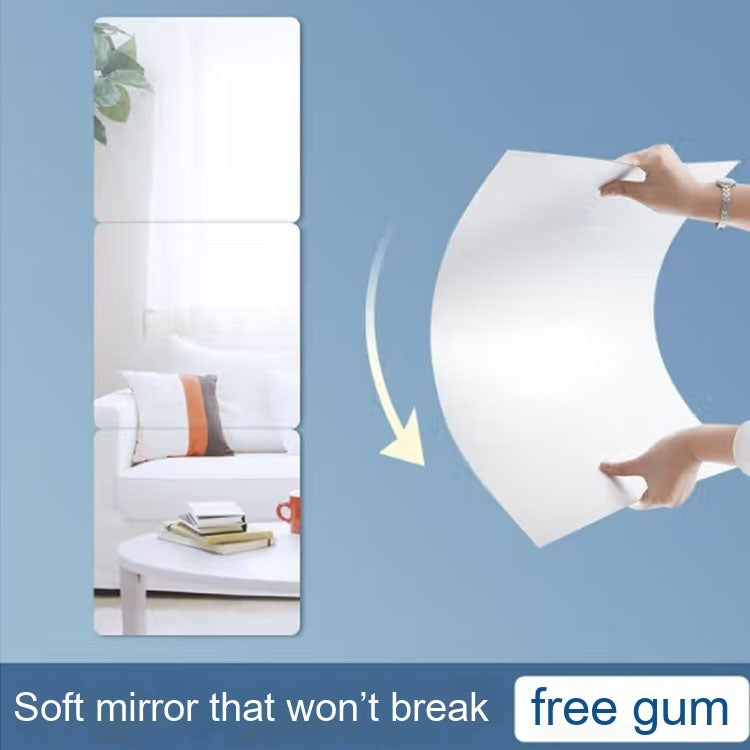 Acrylic Mirror Sticker Set – Self-Adhesive, Rounded Corners, Anti-Crushing, Non-Deforming
