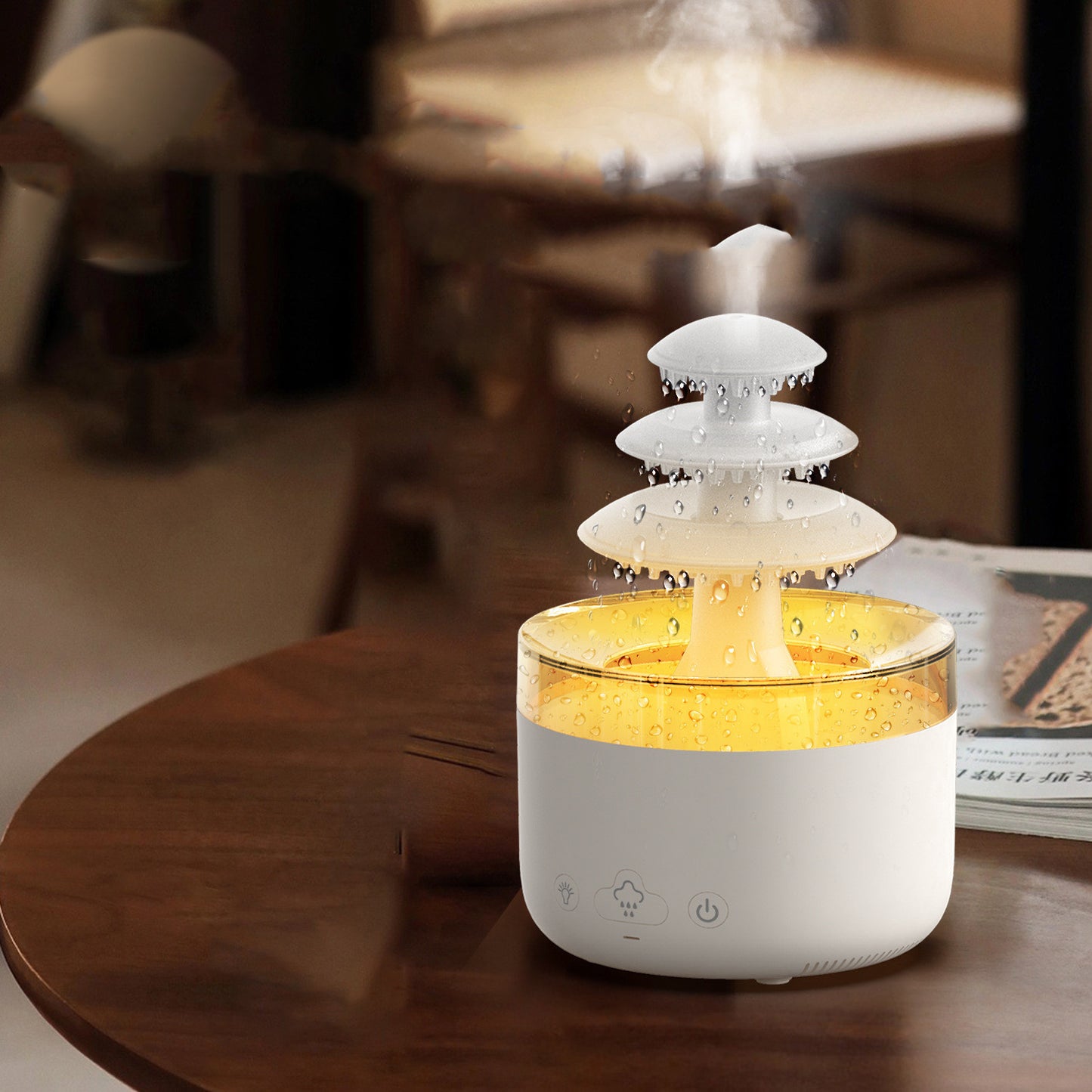 New Cloud Rain Air Humidifier & Essential Oil Diffuser – 500mL USB Quiet Mist Maker with 7-Color Lights & Auto Shut-Off