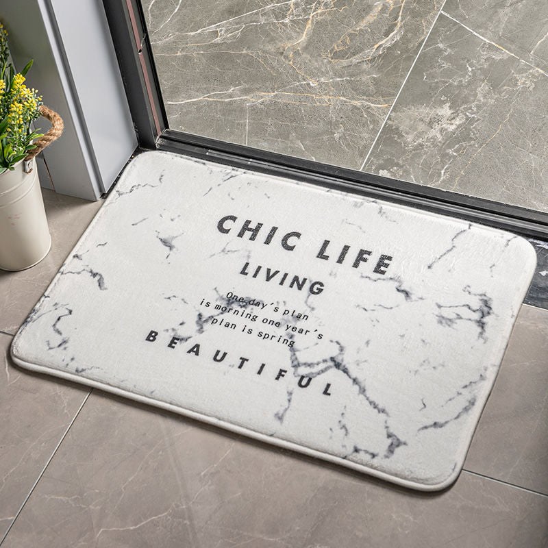 Cartoon Plants & Flowers Flannel Door Mat – Soft, Non-Slip & Absorbent Mat for Bedroom & Bathroom