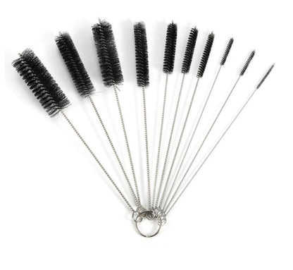 10-Piece Nylon Strip Brush Set (21 cm) – Multi-Diameter Bottle & Detail Cleaning Brushes (2-24 mm)