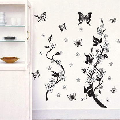 Fashion PVC Wall Sticker – Butterfly & Flower Design (50×70 cm) – Waterproof & Removable Wall Art