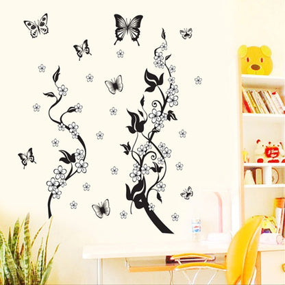 Fashion PVC Wall Sticker – Butterfly & Flower Design (50×70 cm) – Waterproof & Removable Wall Art
