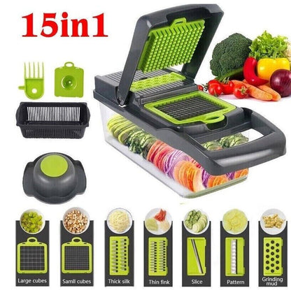 15-in-1 Vegetable & Fruit Chopper Slicer Peeler Set – Multifunctional Kitchen Food Prep Tool