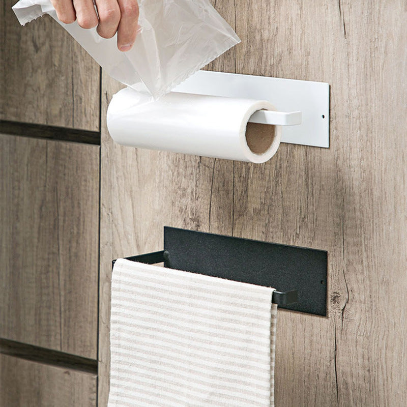 Carbon Steel Paper Towel Holder – Self-Adhesive Wall Mounted Kitchen & Bathroom Storage