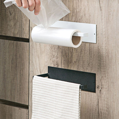 Carbon Steel Paper Towel Holder – Self-Adhesive Wall Mounted Kitchen & Bathroom Storage