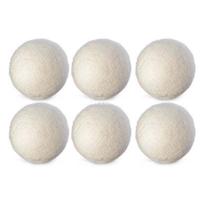 6pcs Natural Wool Dryer Balls – Reusable Laundry Clean Balls for Softer Clothes, Reduced Static & Faster Drying