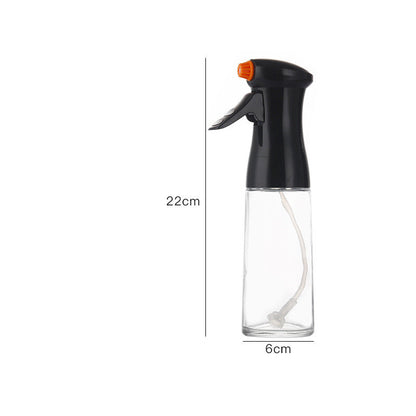 Glass Oil Spray Bottle – 220ml High-Pressure Kitchen Dispenser for Cooking & BBQ (White / Black)