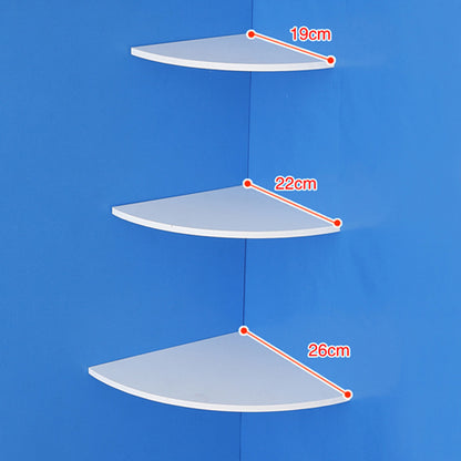 3-Tier Wall Corner Shelf – Creative White Wood-Plastic Wall Rack for Bedroom, Living Room, Kitchen & Bathroom (19×19cm, 21×21cm, 26×26cm)