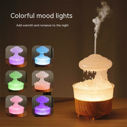 Household Remote Control Colorful Rain Cloud Humidifier – 12W LED Mist Diffuser with 230mL Tank, Quiet Operation