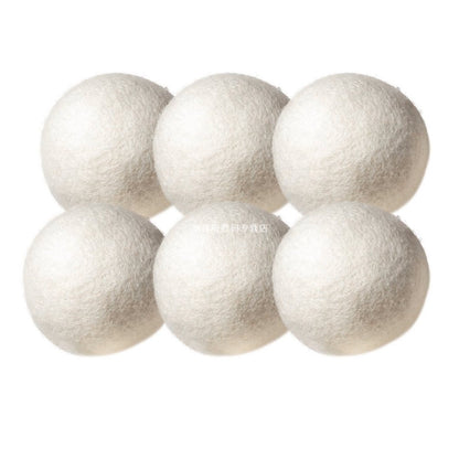 6pcs Natural Wool Dryer Balls – Reusable Laundry Clean Balls for Softer Clothes, Reduced Static & Faster Drying
