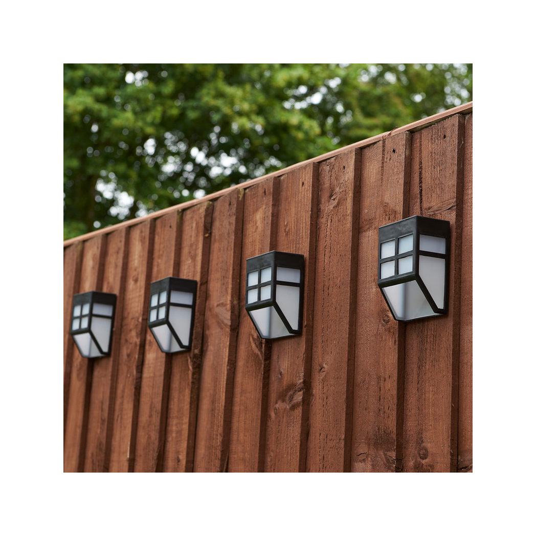 Solar Fence Lights (4 Pack) – Warm White Outdoor LED Wall & Step Lighting