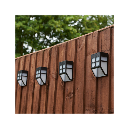 Solar Fence Lights (4 Pack) – Warm White Outdoor LED Wall & Step Lighting