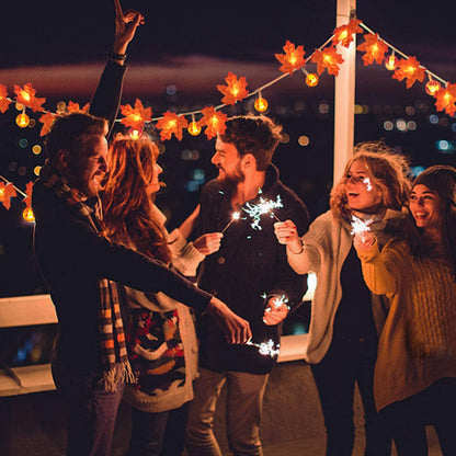 Maple Pumpkin LED String Lights – Battery Powered Fairy Lights for Garden, Halloween, Party & Room Décor (3m/6m)