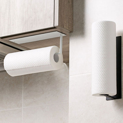 Carbon Steel Paper Towel Holder – Self-Adhesive Wall Mounted Kitchen & Bathroom Storage