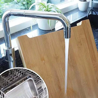 Bamboo Wooden Chopping Board with Sliding Stainless Steel Tray – Kitchen Prep & Slicing Station
