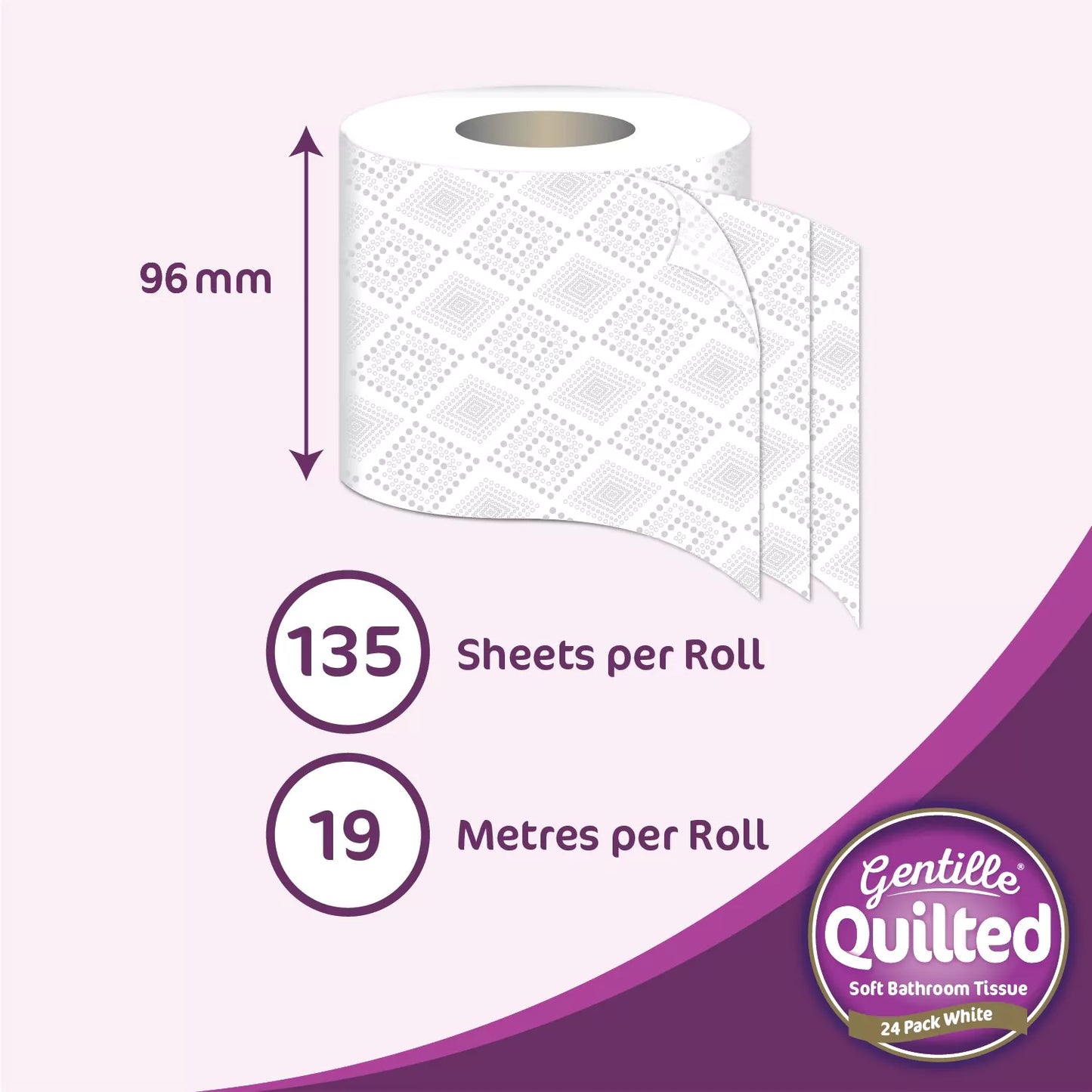 Gentille Quilted 3-Ply Toilet Rolls – 45/90 Rolls (Regular & Aloe Vera)