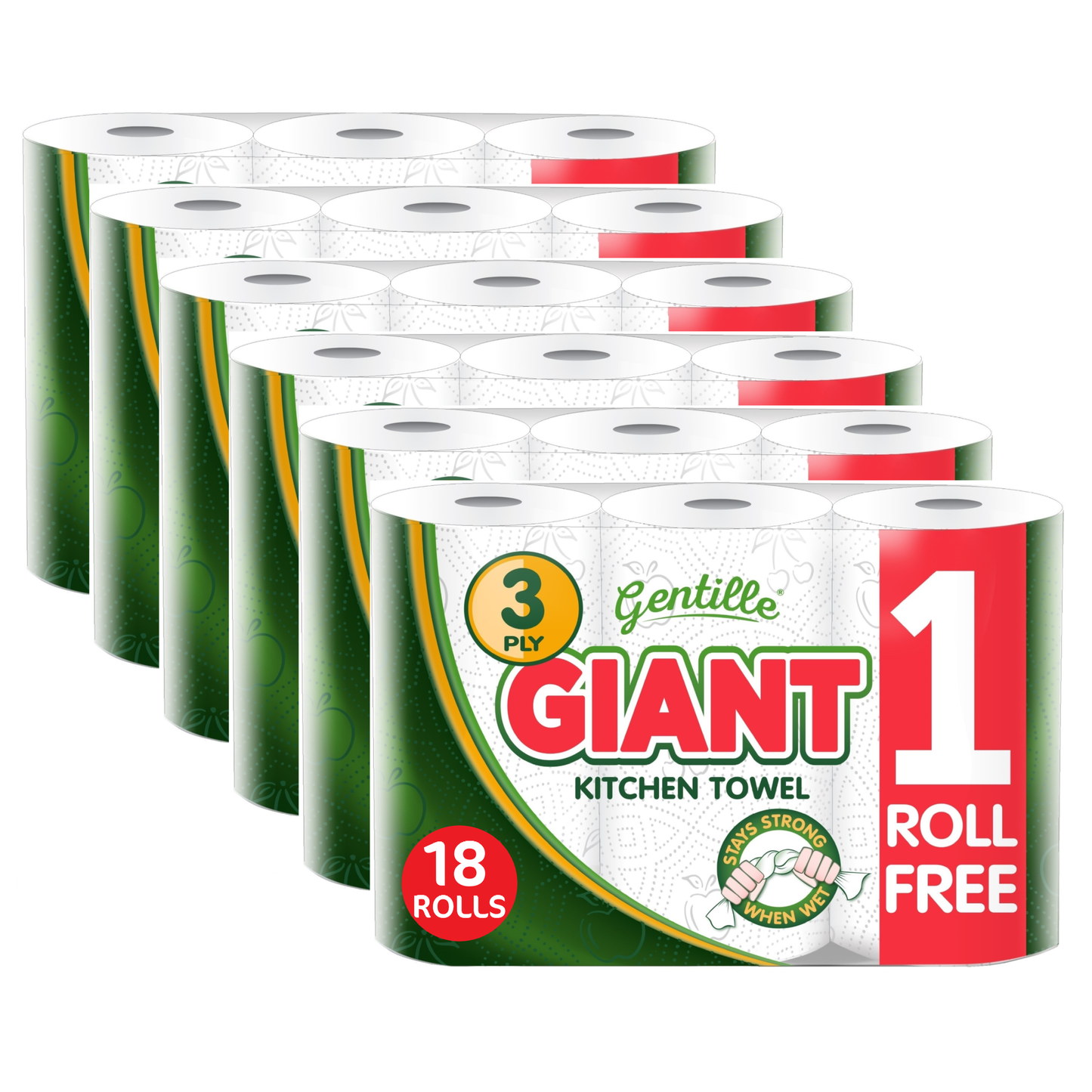 Gentille Giant 3-Ply Kitchen Rolls – 12, 18 & 36 Packs