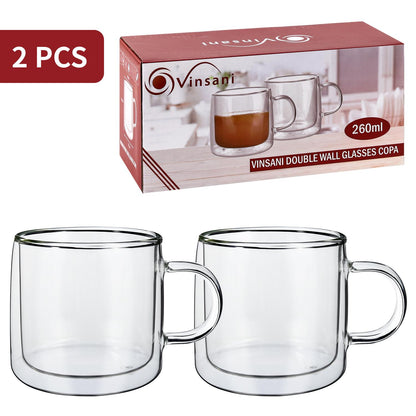Double Wall Glasses – Heat Resistant Transparent Cups for Hot & Cold Drinks (Copa Collection)