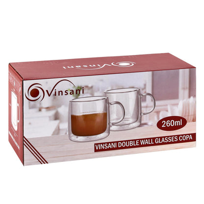 Double Wall Glasses – Heat Resistant Transparent Cups for Hot & Cold Drinks (Copa Collection)