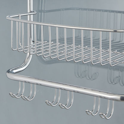 Over Door 2-Tier Shower Caddy with Hooks – Rust-Proof Nano Coating Bathroom Organizer