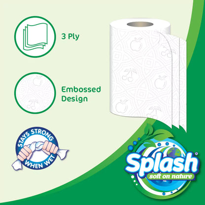Splash Soft on Nature Jumbo 3-Ply Kitchen Rolls – 6, 12 & 24 Packs