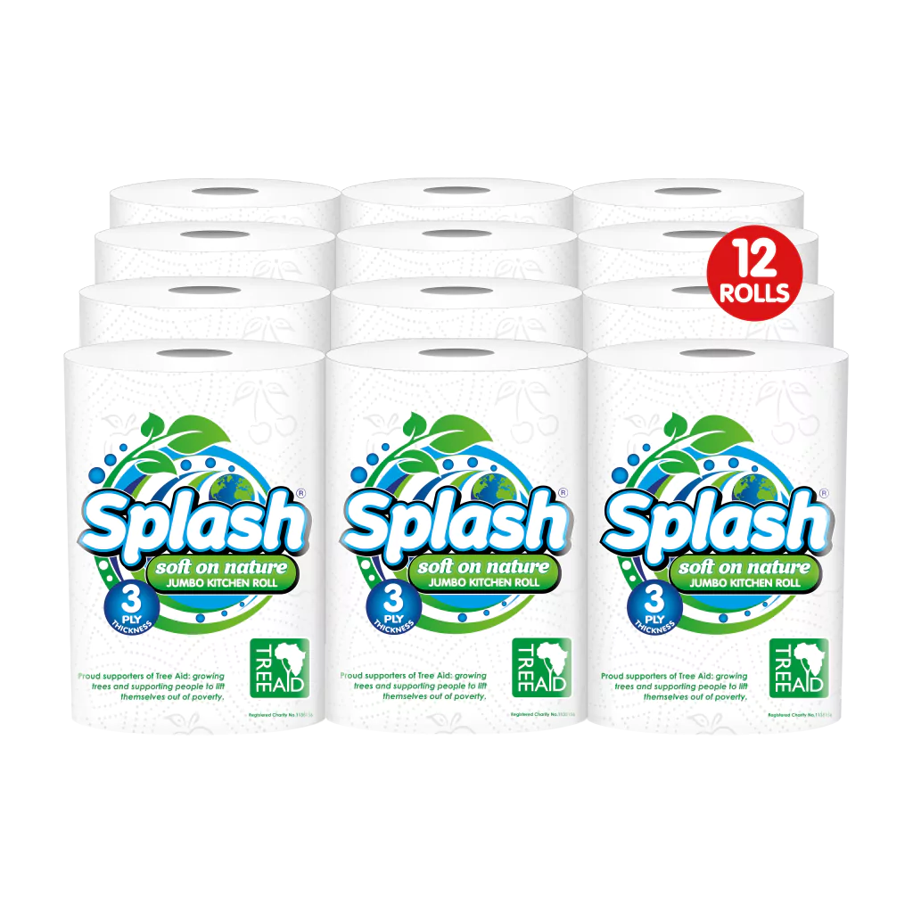 Splash Soft on Nature Jumbo 3-Ply Kitchen Rolls – 6, 12 & 24 Packs