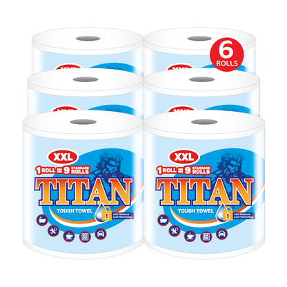 Titan XXL 2-Ply Jumbo Kitchen Rolls – 6 Rolls