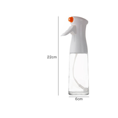 Glass Oil Spray Bottle – 220ml High-Pressure Kitchen Dispenser for Cooking & BBQ (White / Black)