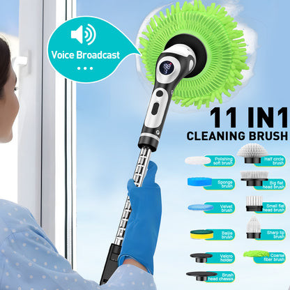 Nine-in-One Electric Cleaning Brush (White) – Multifunctional Wireless Rechargeable Scrubber Tool