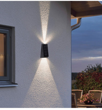 Solar Garden LED Wall Light – IP65 Waterproof Outdoor Up/Down Glow Lighting for Courtyard, Patio, and Home Décor 2/4 Lights