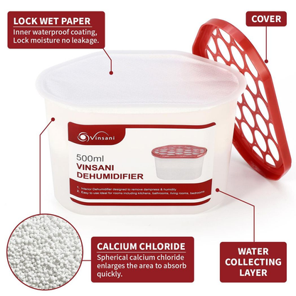 Vinsani 10-Pack Dehumidifier – Moisture Absorbing Crystal Bags for Damp, Mould & Odour Control