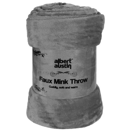 Faux Mink Throw Blanket – Luxury Super Soft Fleece 200 x 240 cm Charcoal | AS-15129