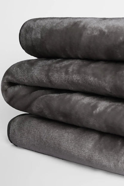 Faux Mink Throw Blanket – Luxury Super Soft Fleece 200 x 240 cm Charcoal | AS-15129